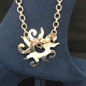 Sterling Silver Link Chain w/ Sterling Sun Pendant